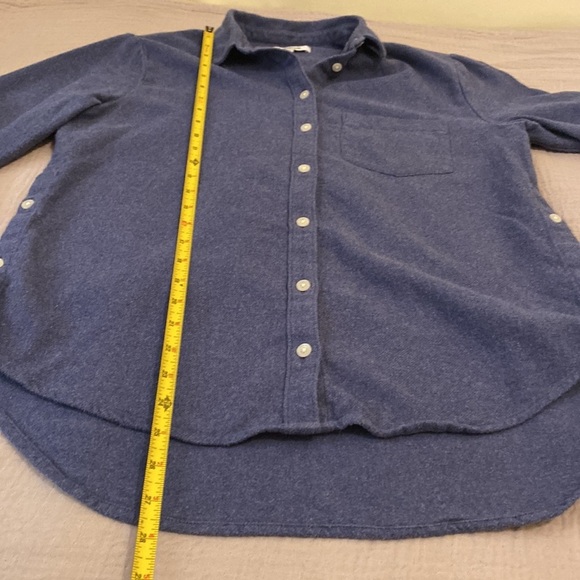 Madewell Flannel Side-Button Oversized Ex-Boyfriend Shirt. Size S . Style NC838 - Picture 10 of 12